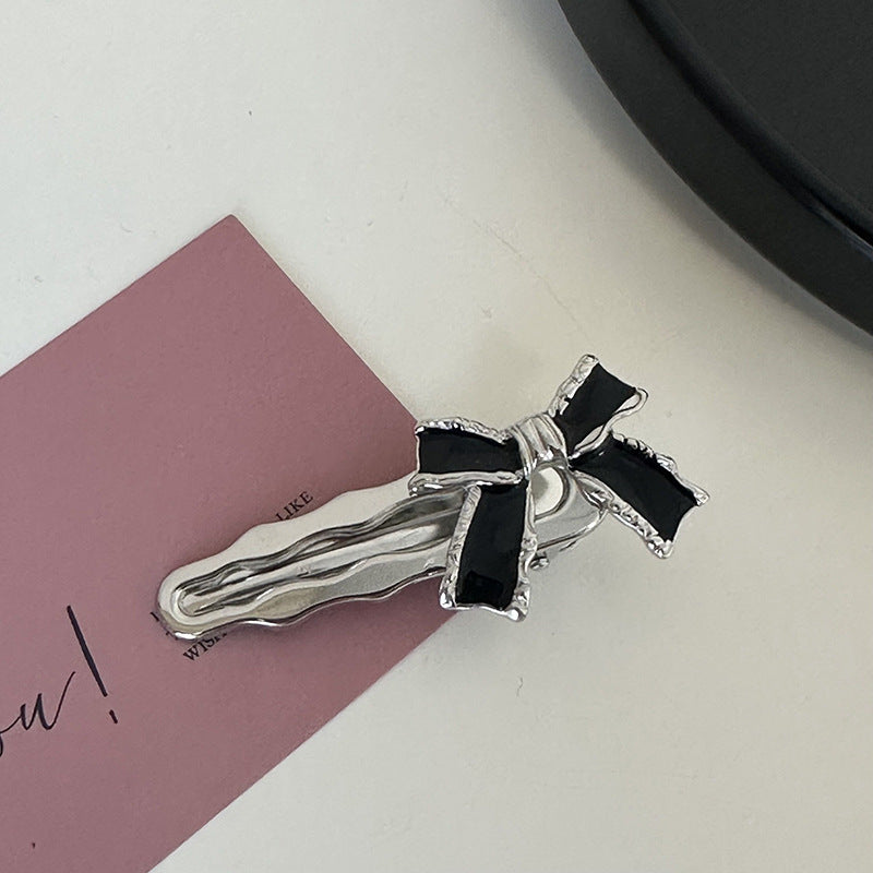 Silver Pink Crystal Hair Clips