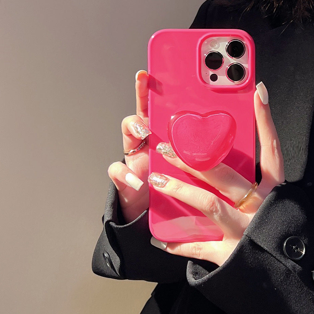 Hot Pink Heart Pop Socket Case