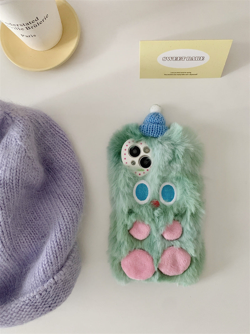 Cute Monster Beanie Fluffy Case