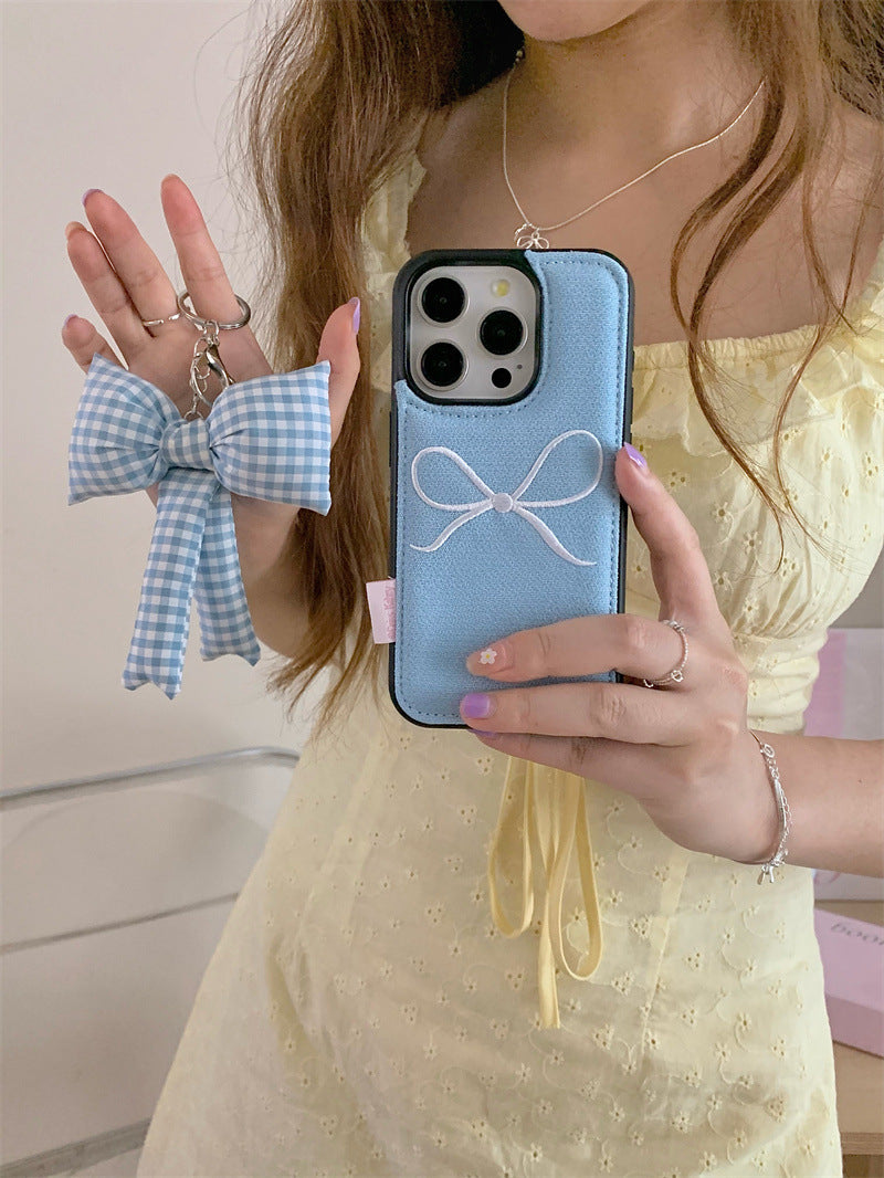 Leather Bow Accent Phone Case
