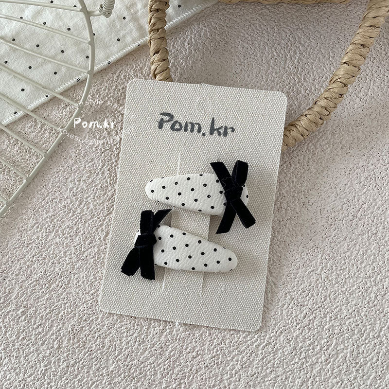 Monochrome Bow Hair Clip Set