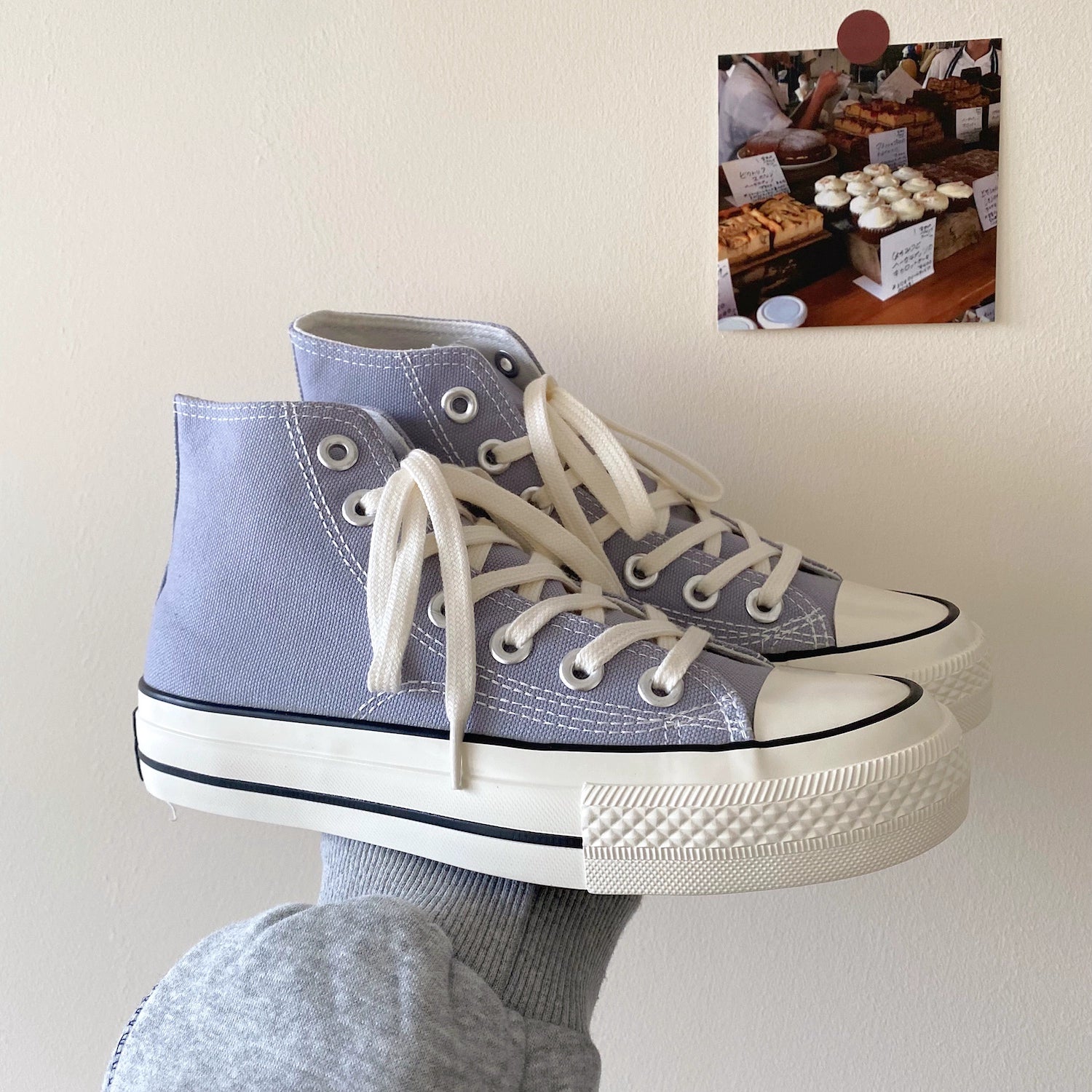 Classic High-Top Canvas Sneakers Lavender