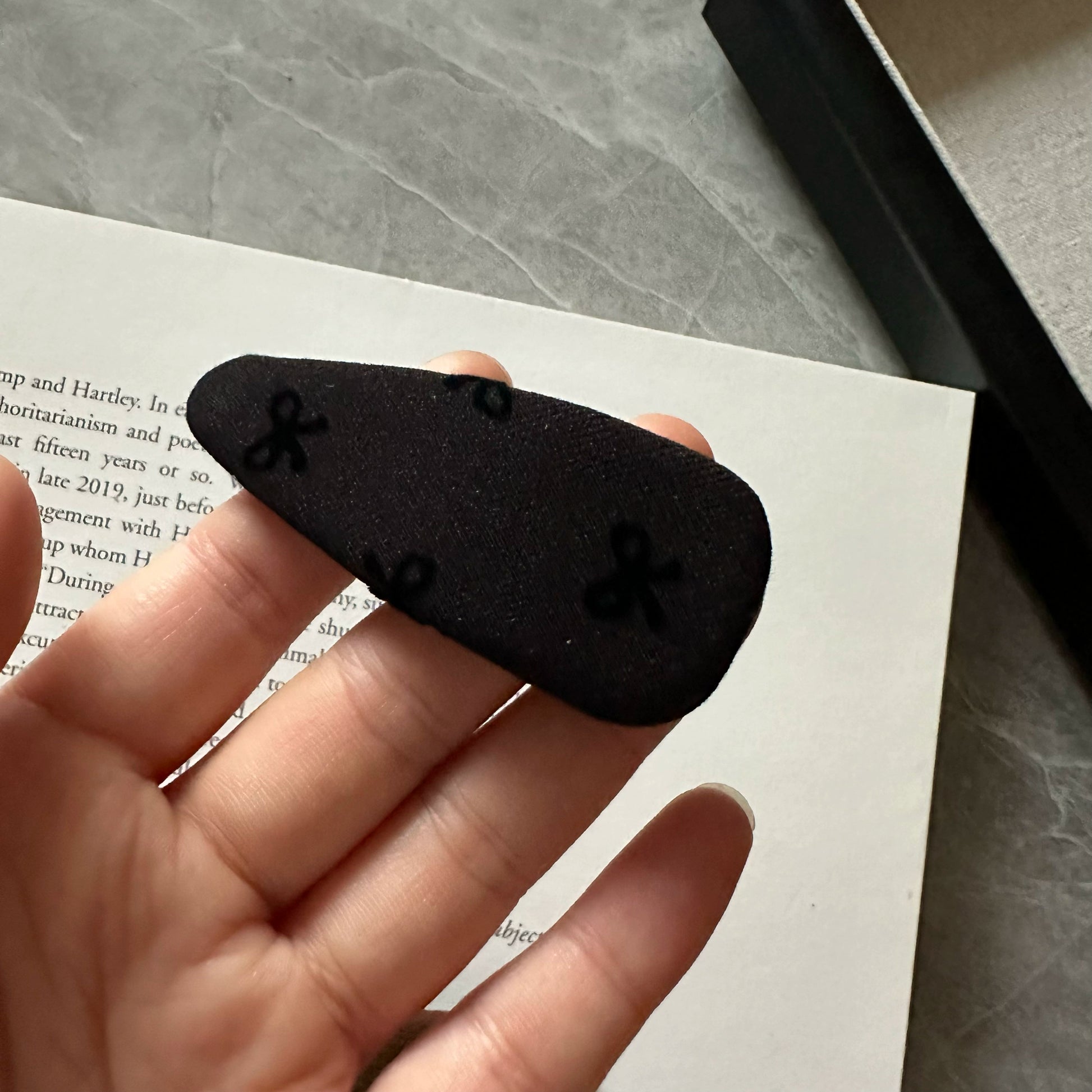 Embroidered Bow Hair Clips