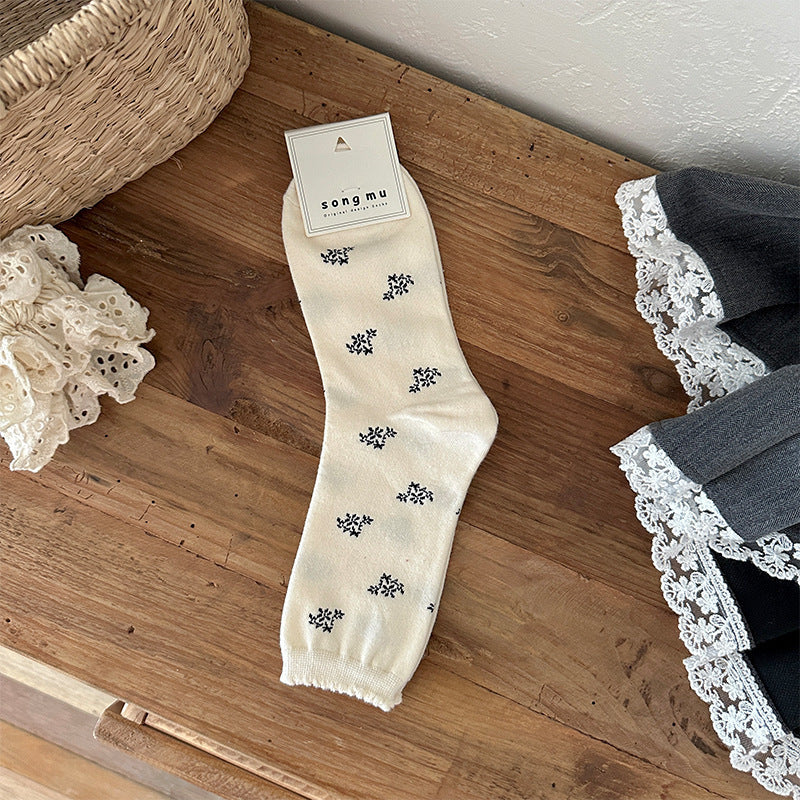 Vintage Floral Soft Cotton Socks