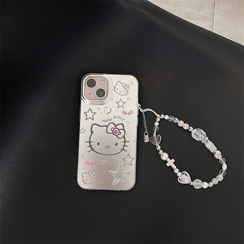 Y2K Silver Kitty Plate Case