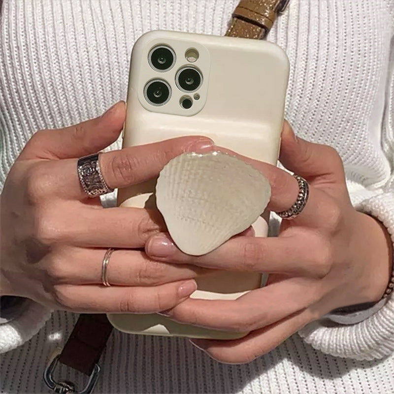 White Shell Pop Socket Case