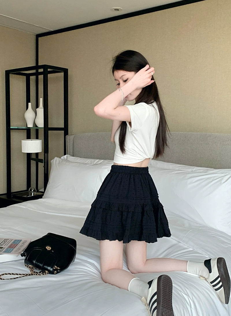 Trendy Flared Tiered Skirt