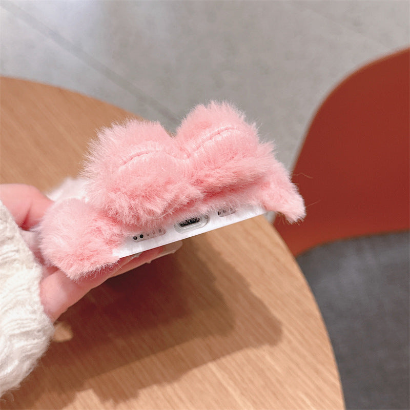 Star Blush Pink Bunny Fluffy Case