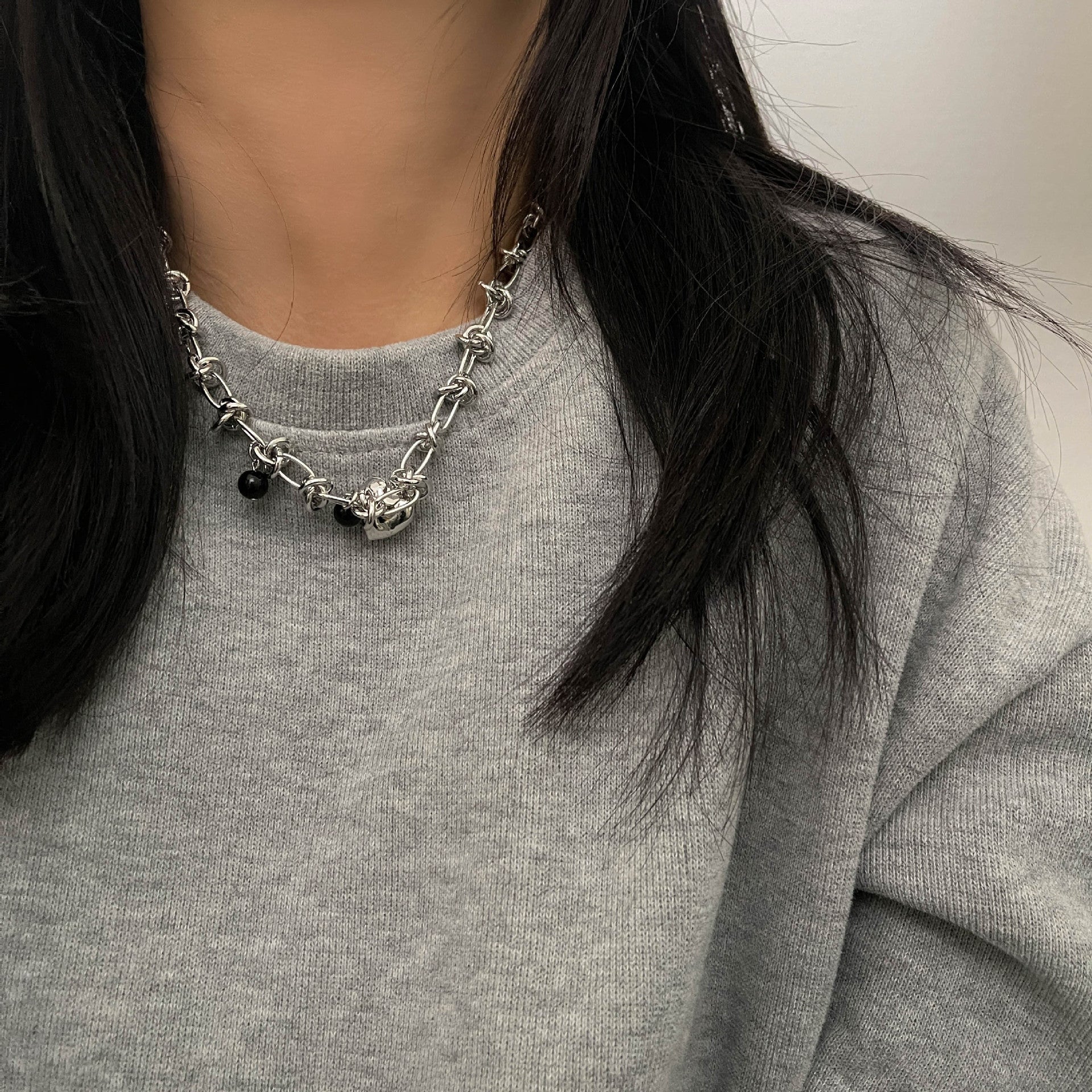 Bramble Heart Silver Necklace