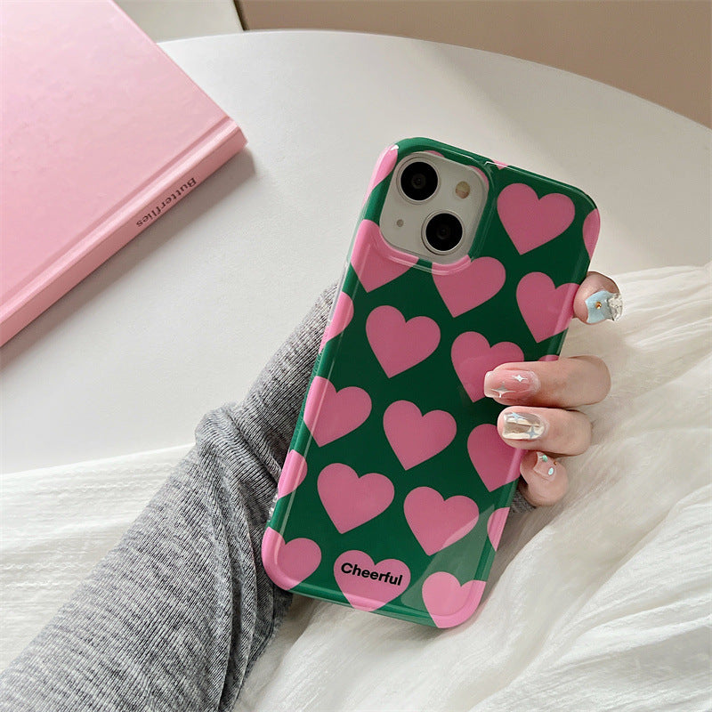 Green Pink Heart Case