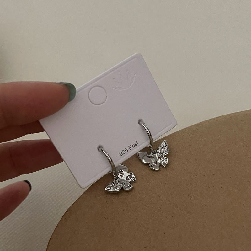 Mini Silver Butterfly Earring