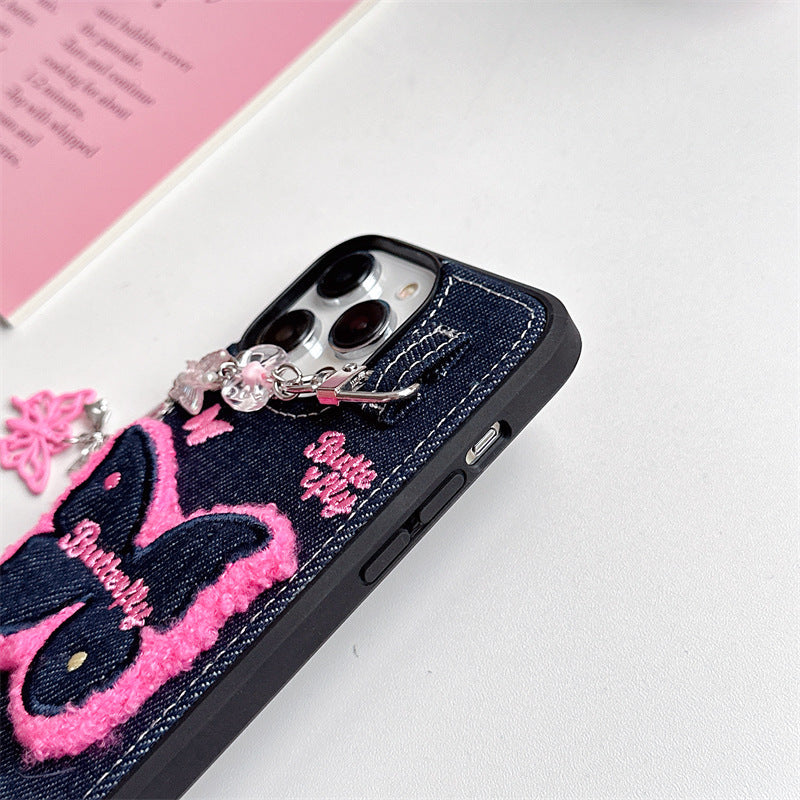 Butterfly Patch Denim Case