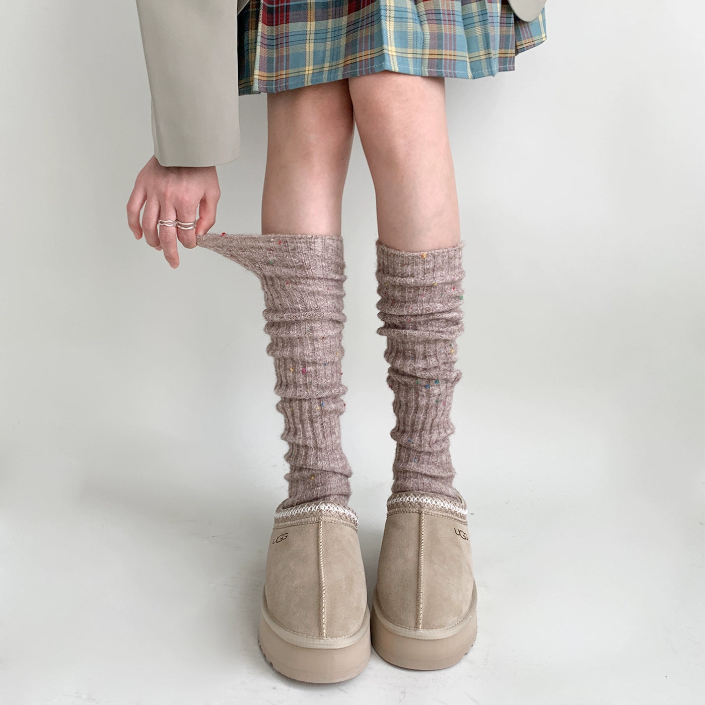 Colorful Confetti Ribbed Leg Warmers