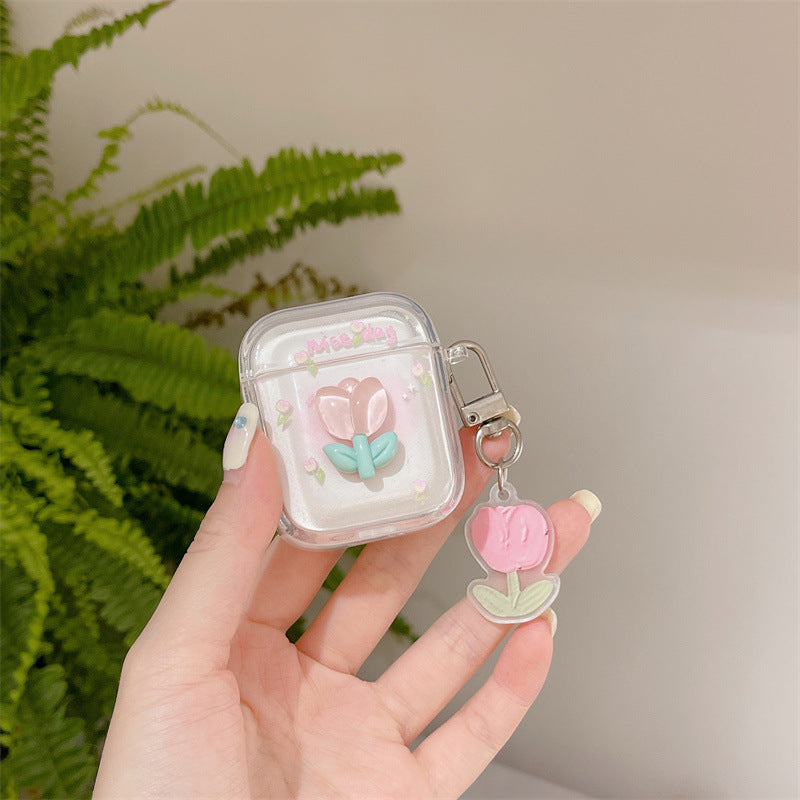 Crystal Tulip Airpods Case