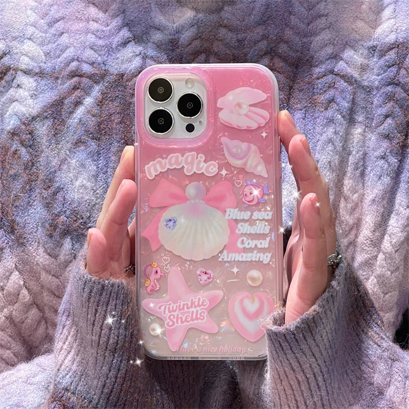 Shell Texture Pink Print Case