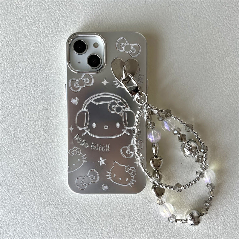 Silver Plate Kitty Headphone Case