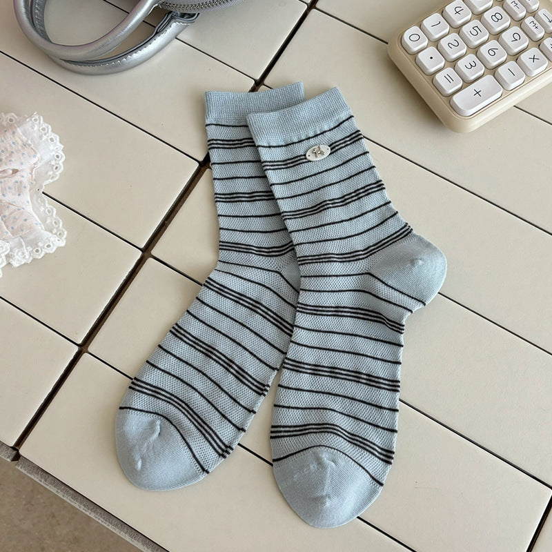 Assorted Pastel Embroidered Socks