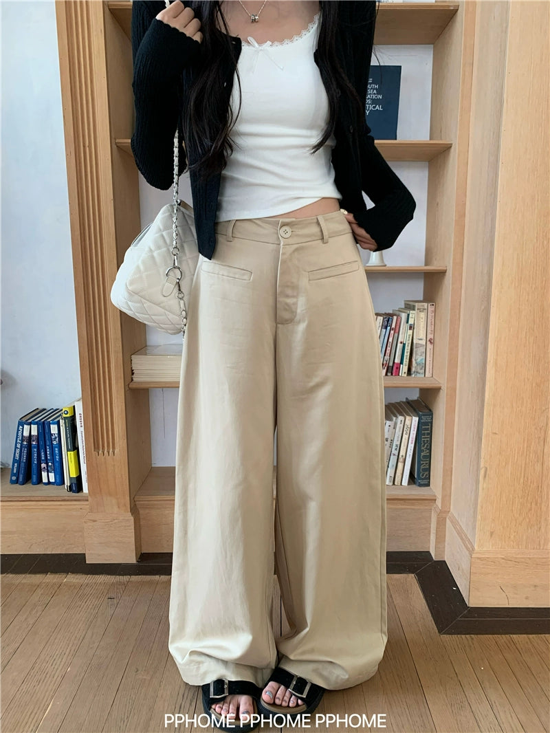 High-Waist Wide-Leg Chinos