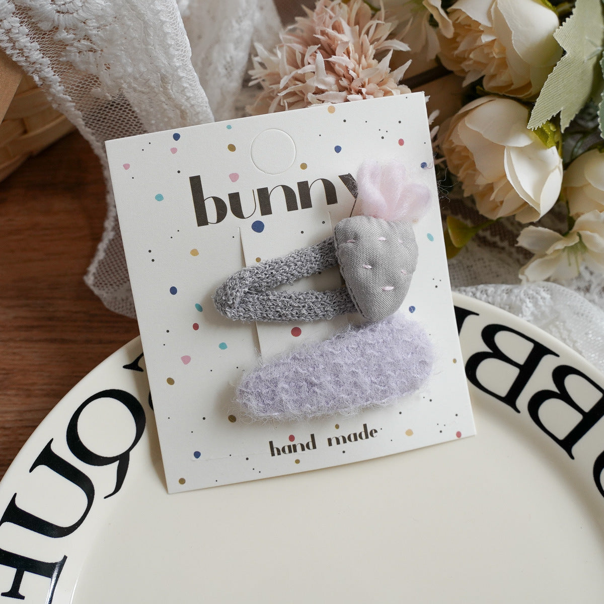 Pastel Lavender Bunny Hair Clips