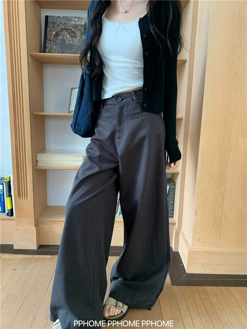 High-Waist Wide-Leg Chinos