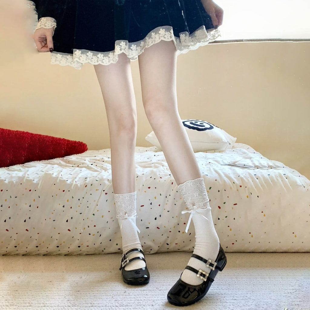 Lace Ruffle Bow Princess Socks