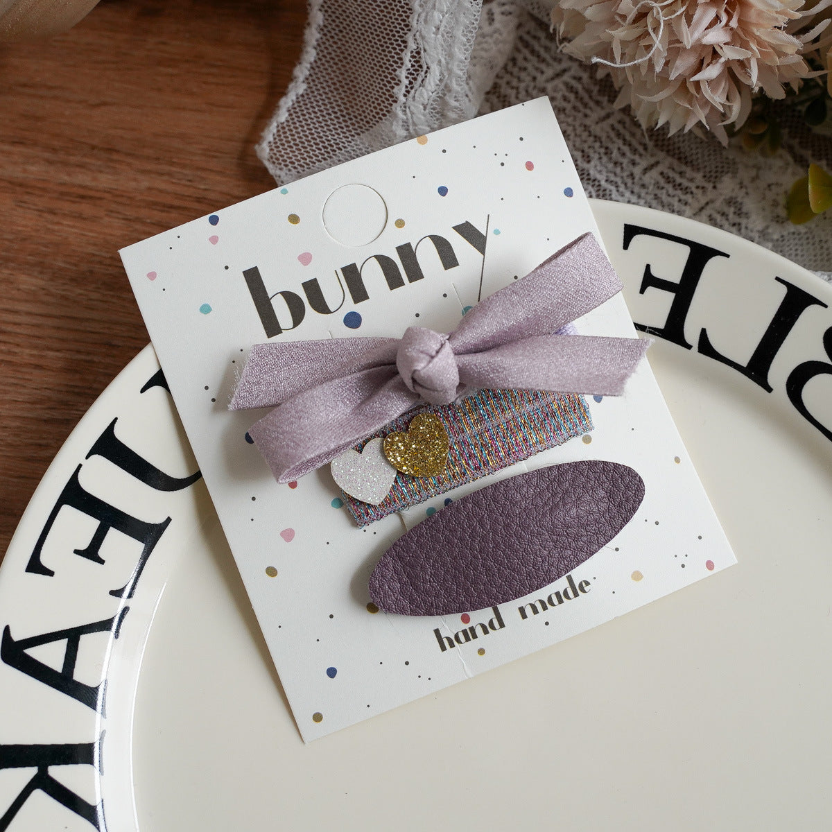 Pastel Lavender Bunny Hair Clips