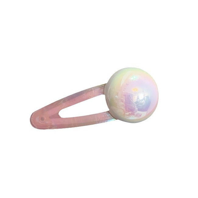 Iridescent Pink Pearl Hair Clips