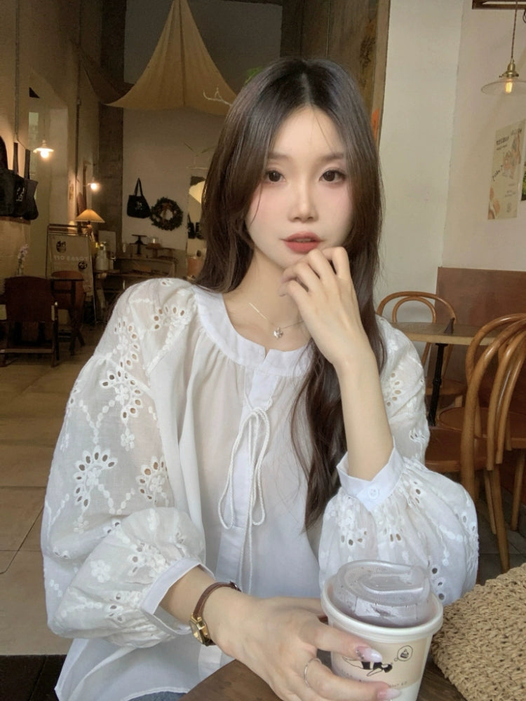 Boho Chic Lace Sleeve Blouse