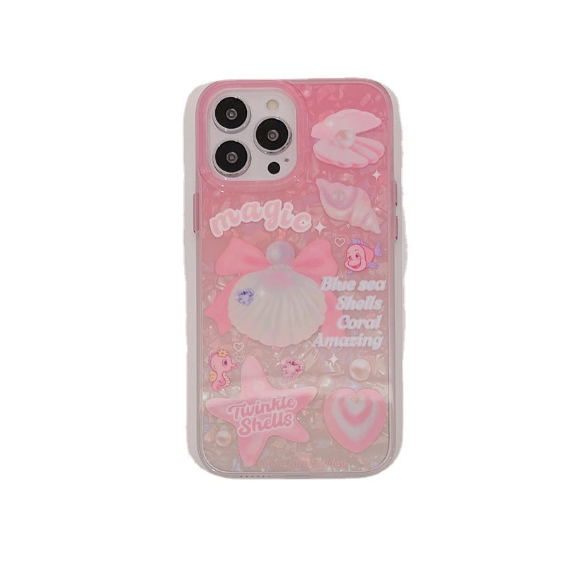 Shell Texture Pink Print Case