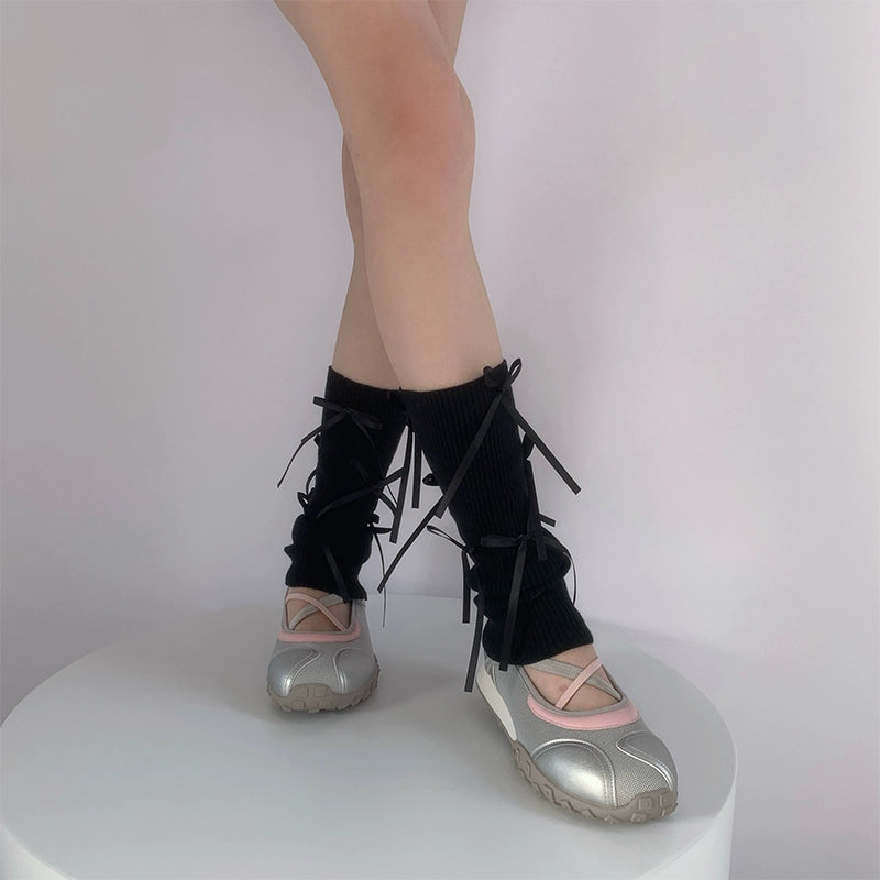 Stylish Ribbed Lace-Up Ankle Socks