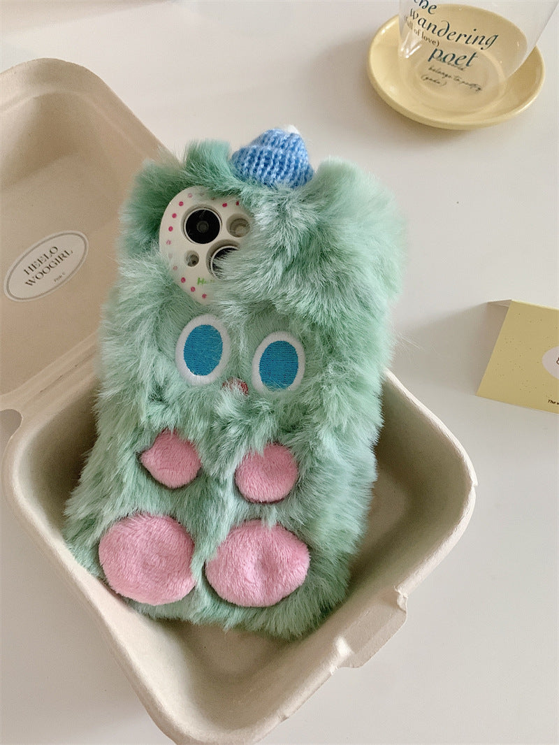 Cute Monster Beanie Fluffy Case