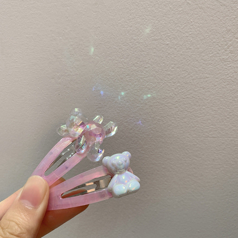 Iridescent Pink Pearl Hair Clips