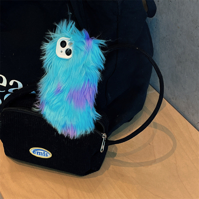 Neon Blue Fluffy Case