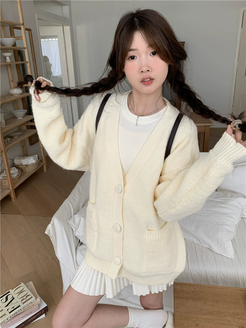 Plain Grey Oversized Cardigan
