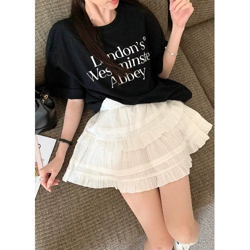 Trendy Flared Tiered Skirt