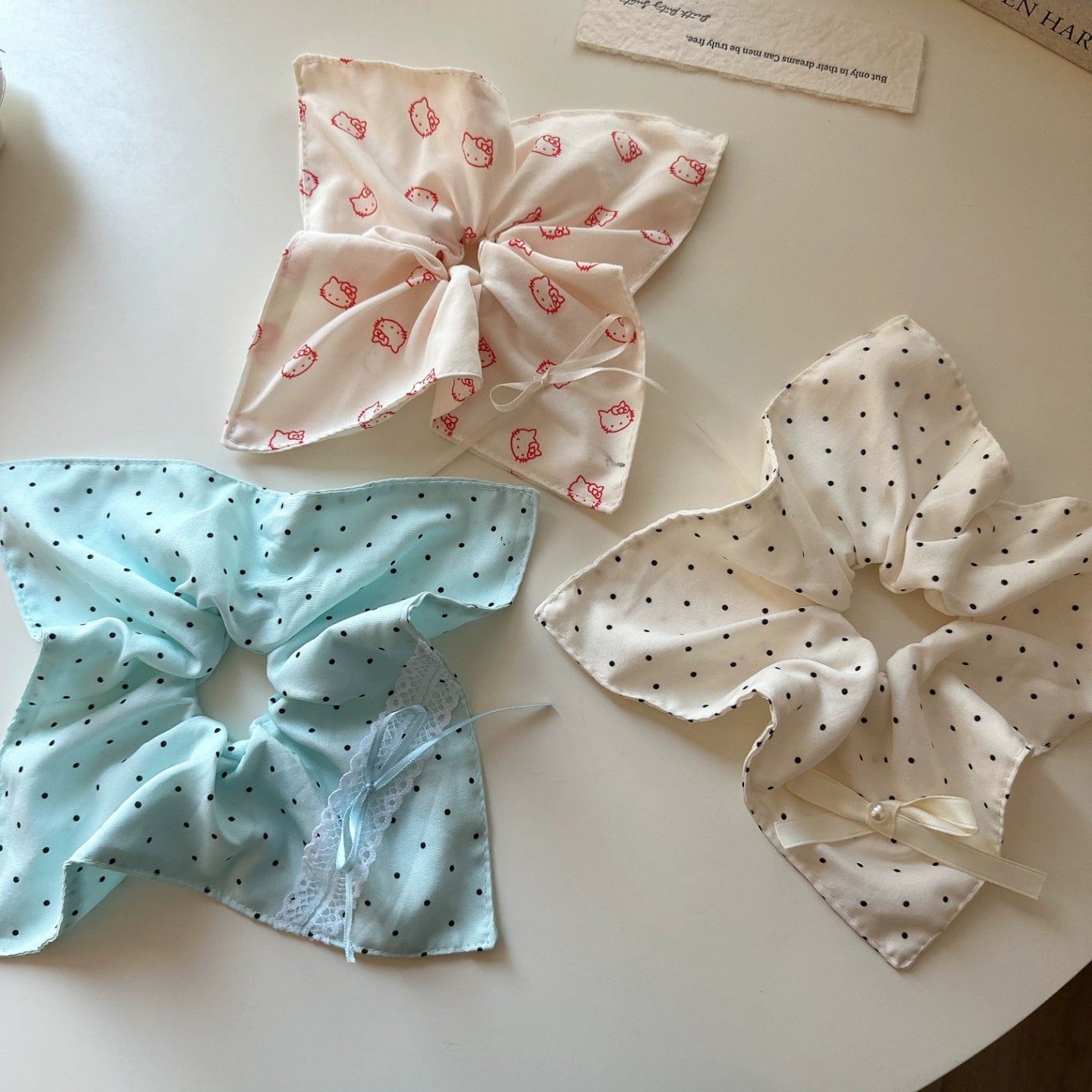 Polka Dot Oversized Hair Scrunchie