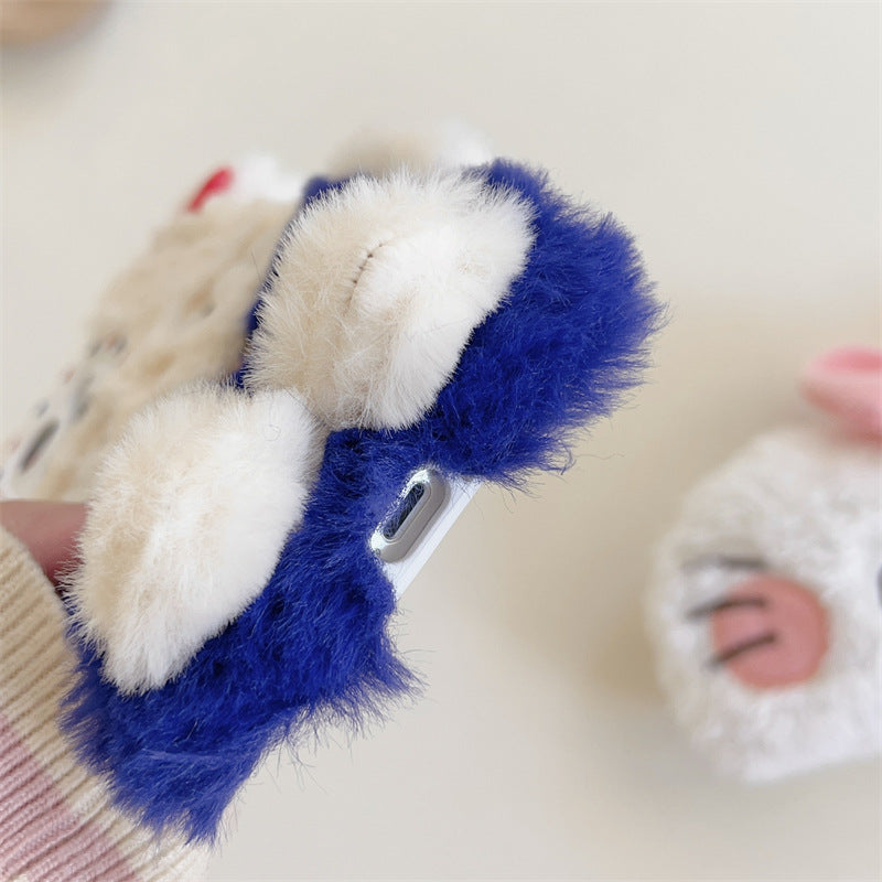 Blue Vest Kitty Plushie Case