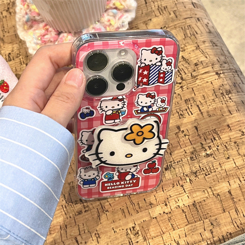 Retro Red Plaid Kitty Case