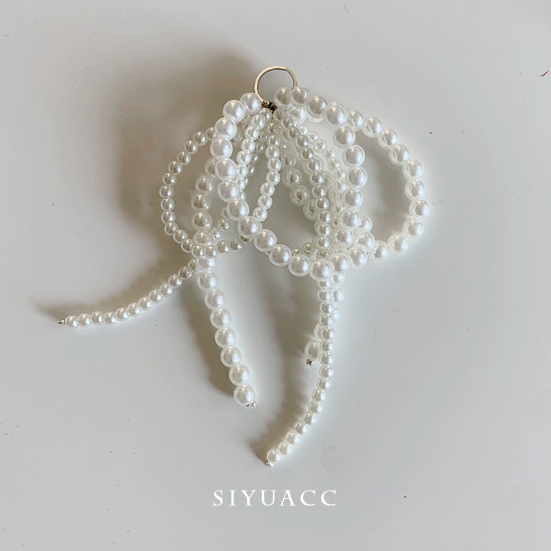Blue Bow Pearl Shoe Buckle