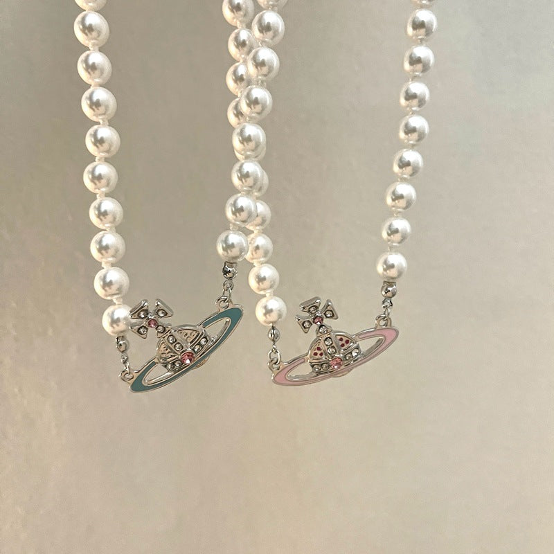 Huge Rhinestone Planet Necklace