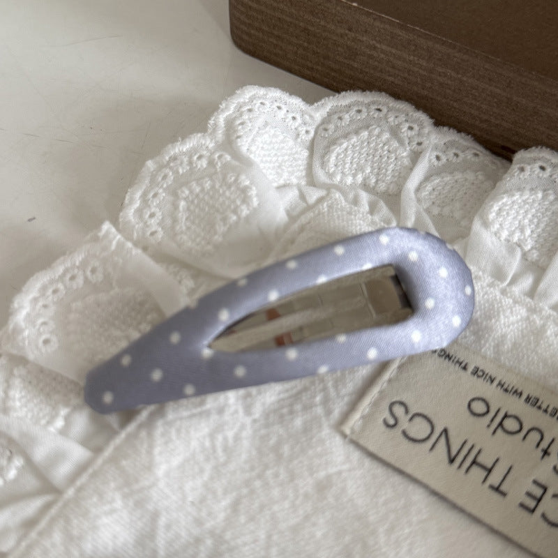 Polka Dot Fabric Hair Clips Set