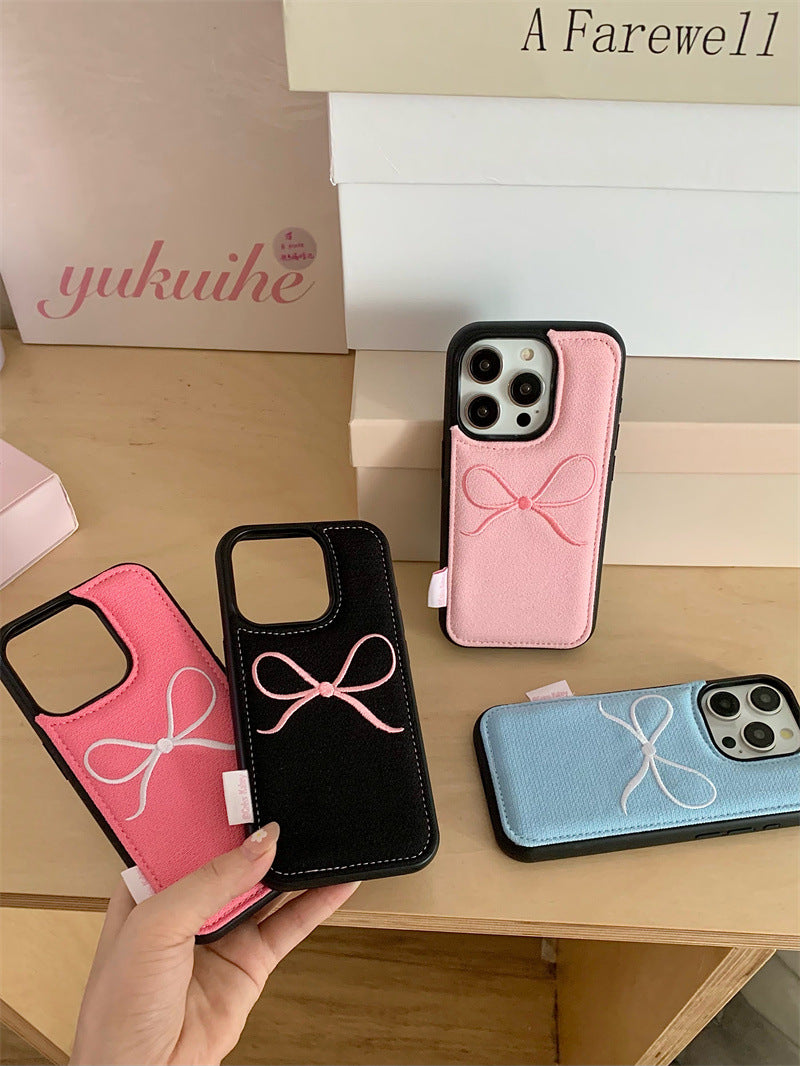 Leather Bow Accent Phone Case