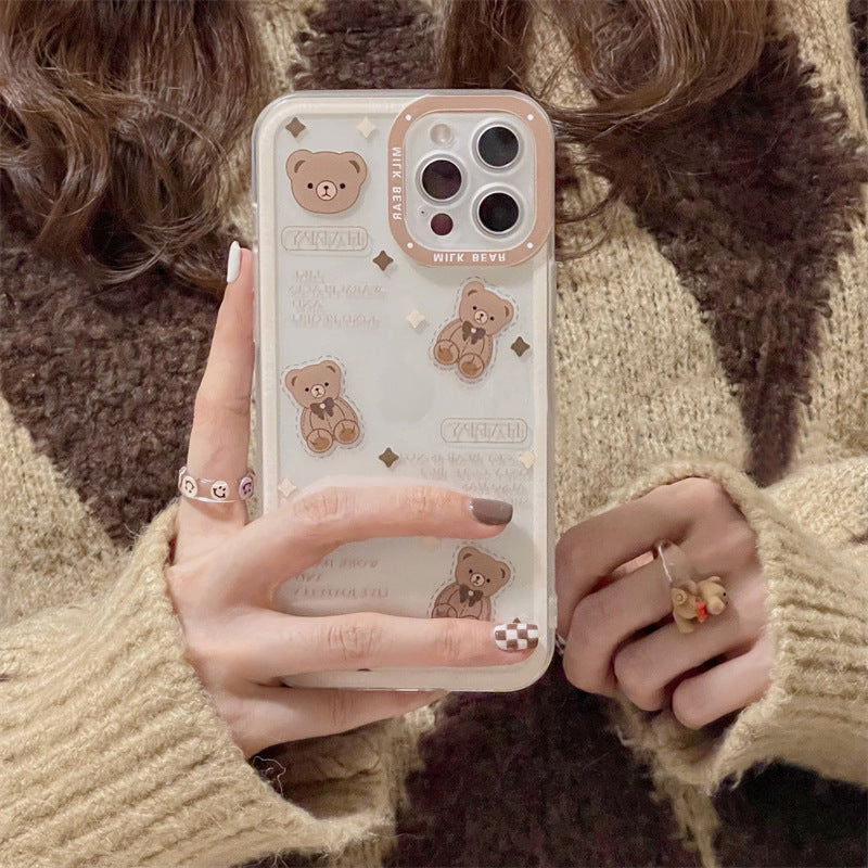 Brown Teddy Transparent Case