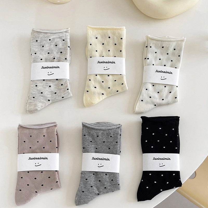 Polka Dot Crew Socks