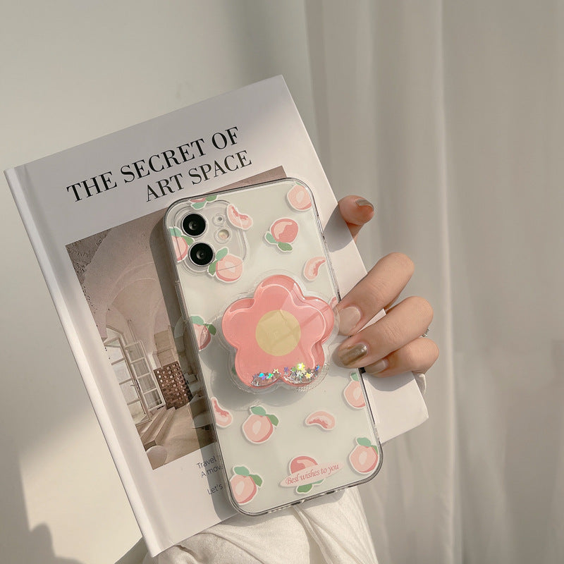 Glitter Flower Pop Socket Case