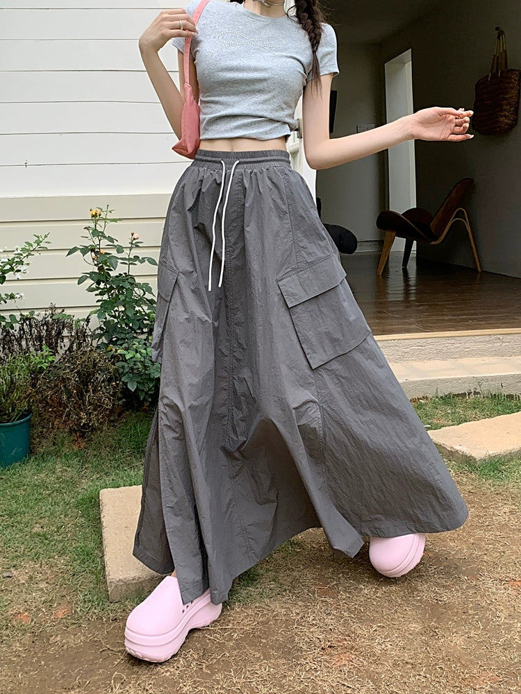 Flowy A-Line Long Maxi Skirt