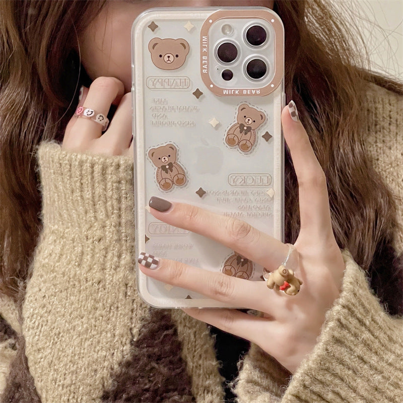 Brown Teddy Transparent Case