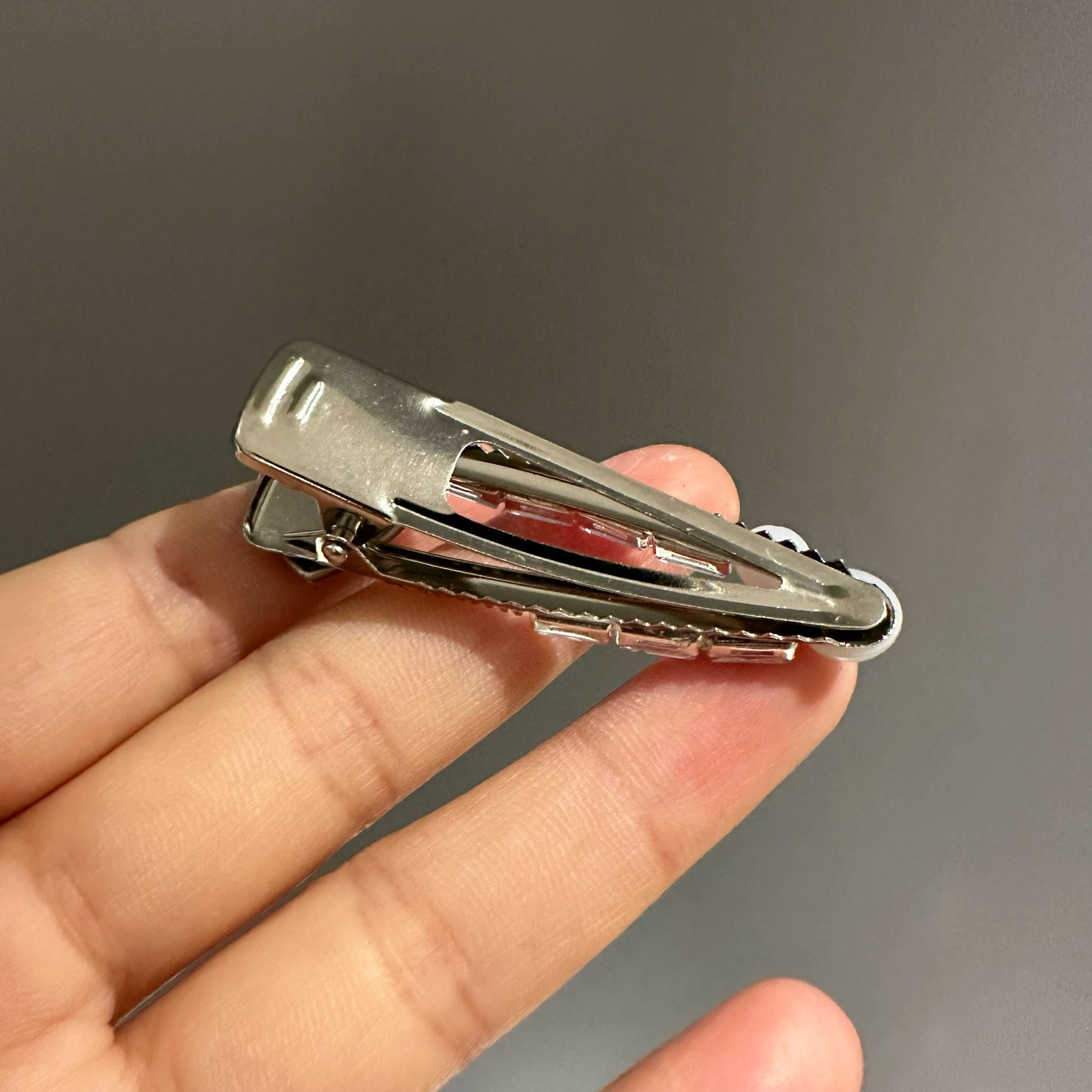 Hearts Silver Hair Clip