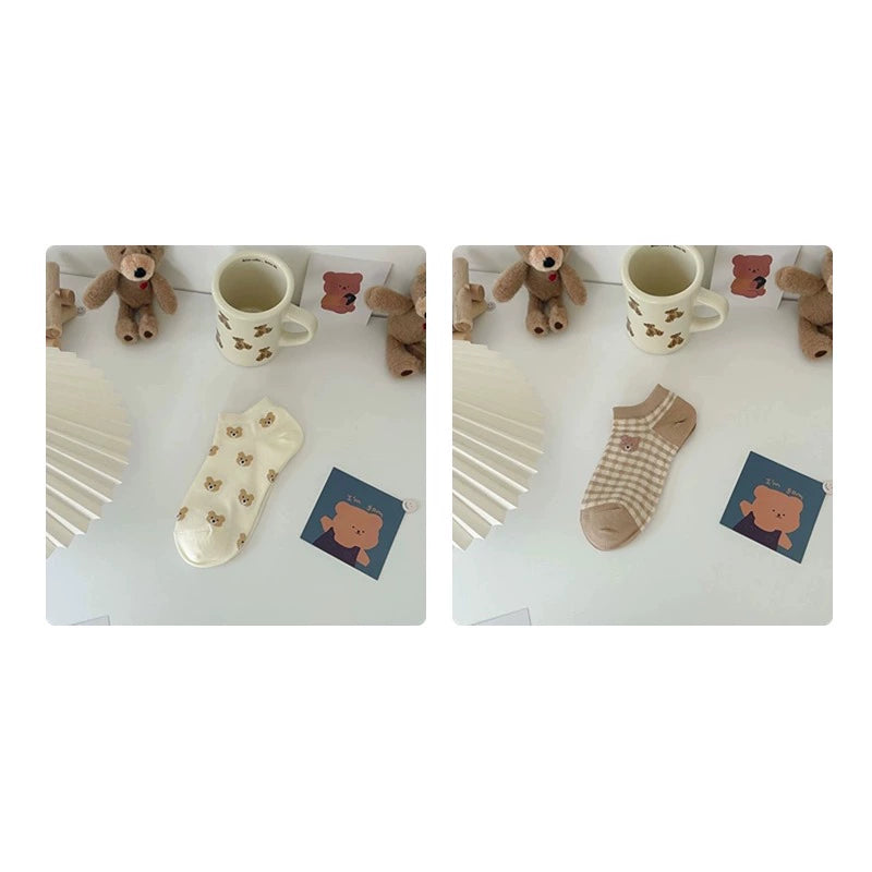 Cute Teddy Bear Ankle Socks