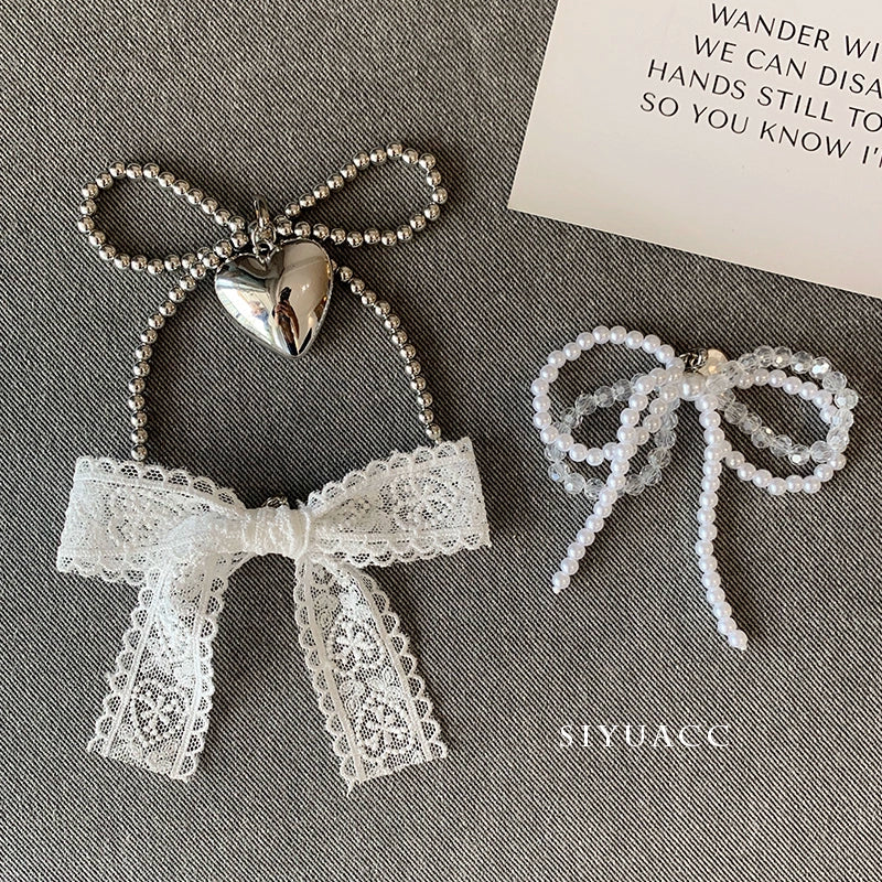 Blue Bow Pearl Shoe Buckle